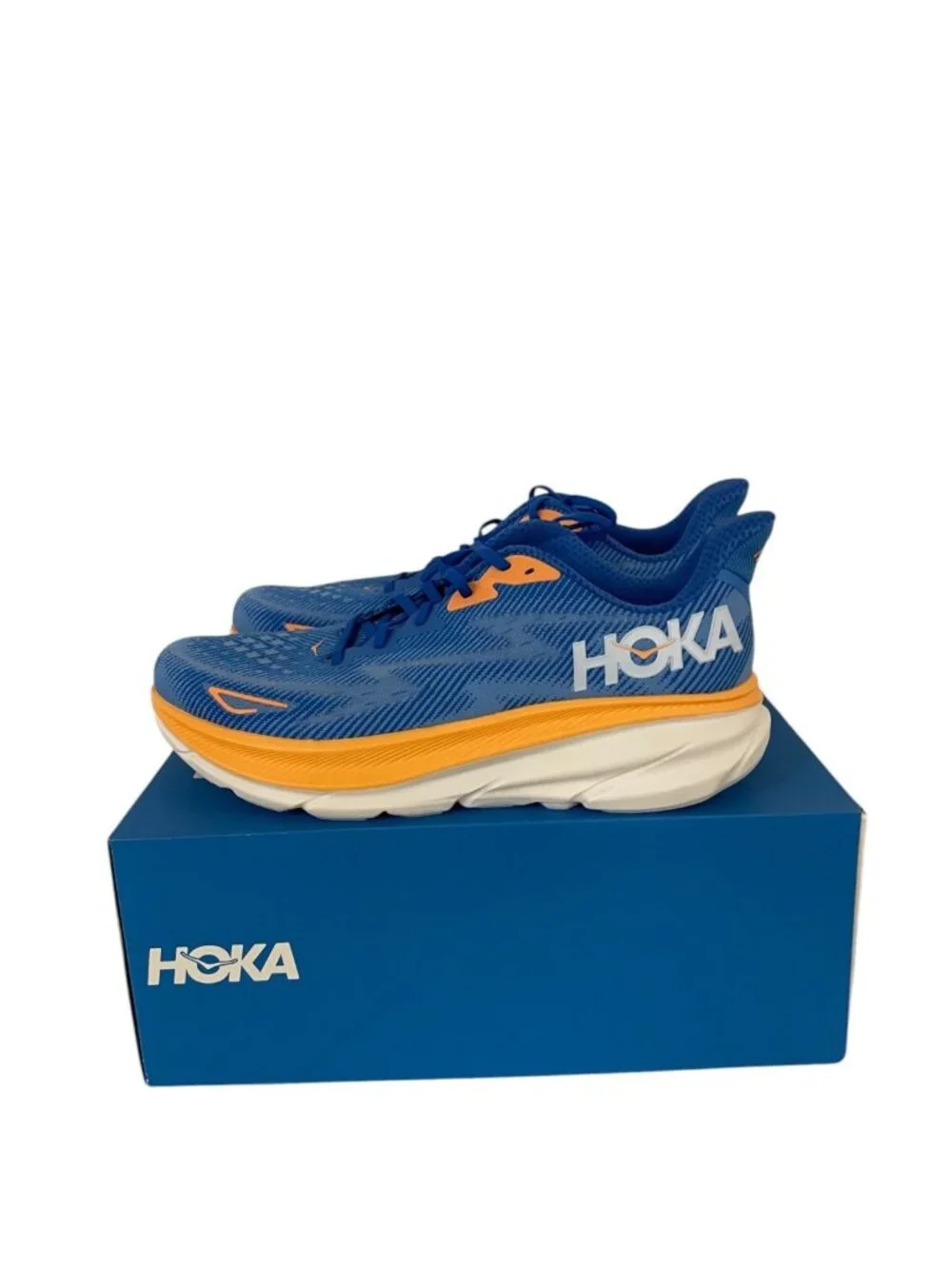 Hoka Mens Clifton 9 Running Shoes 13 D Coastal Sky All Aboard 1127895-CSAA NWB